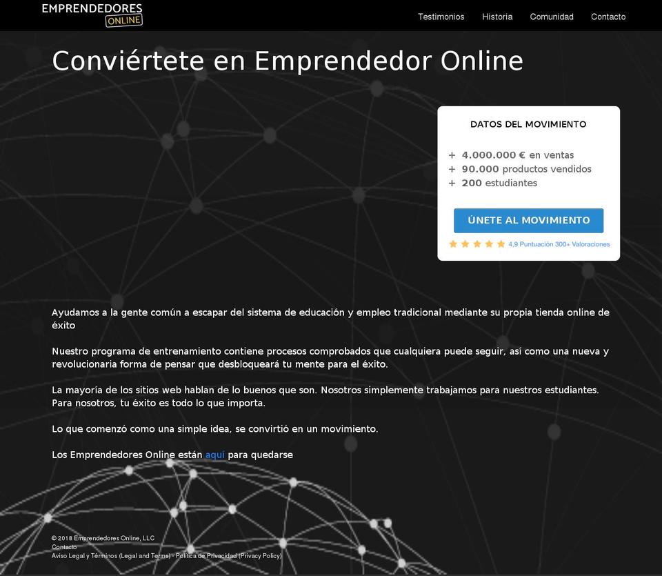 emprendedoresonline.com — Shopify storefront screenshot