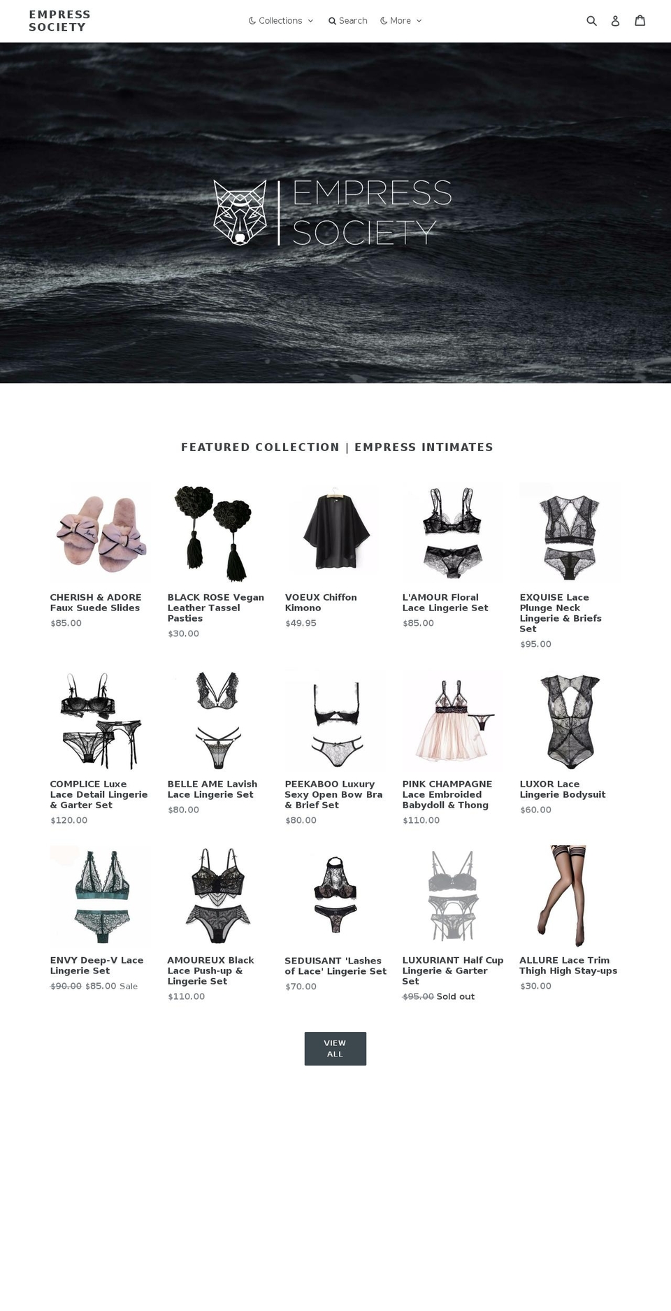 empress-society.com — Shopify storefront screenshot