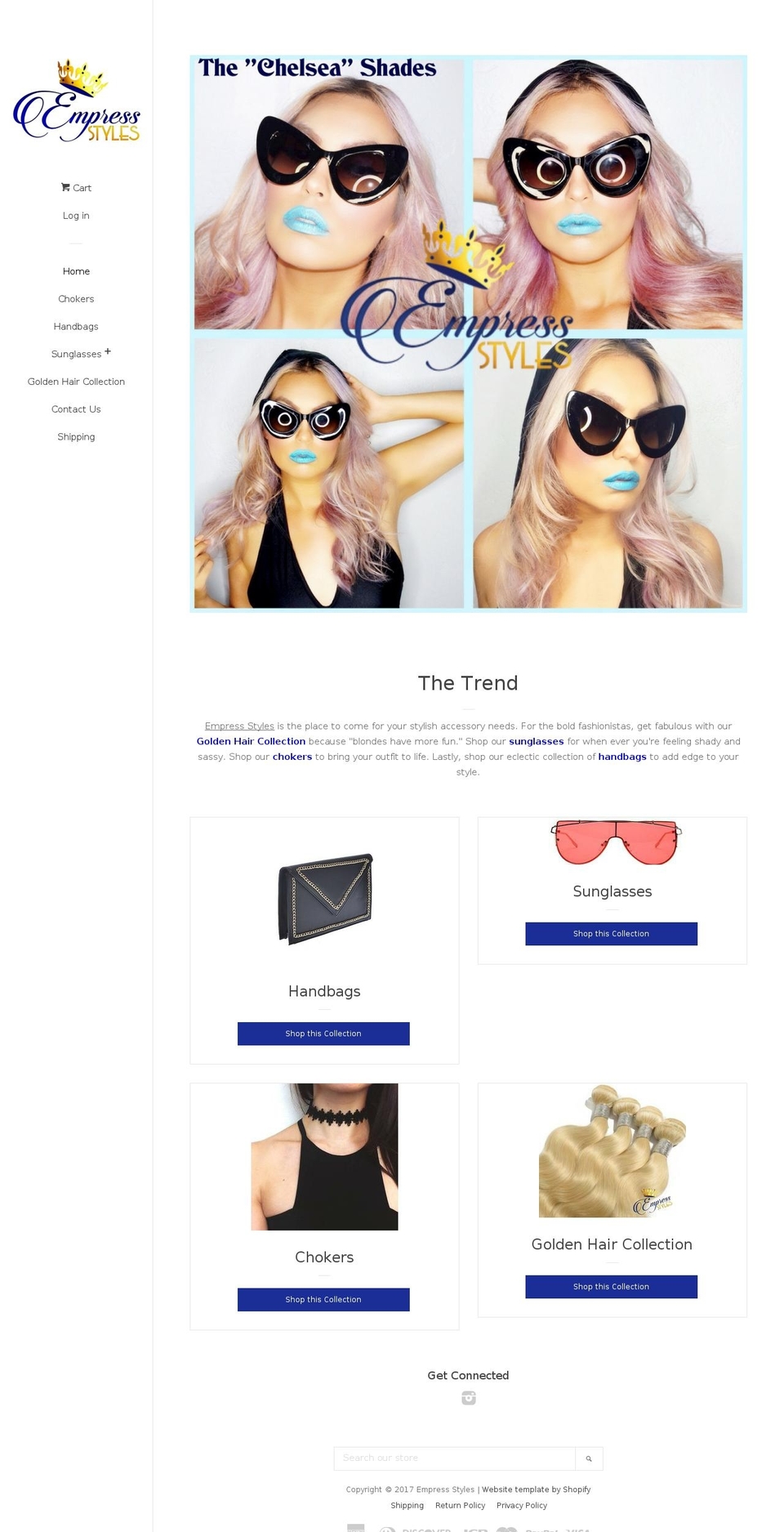empress-styles.com shopify website screenshot