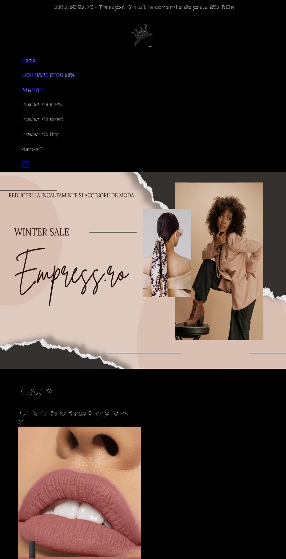 empress.ro shopify website screenshot