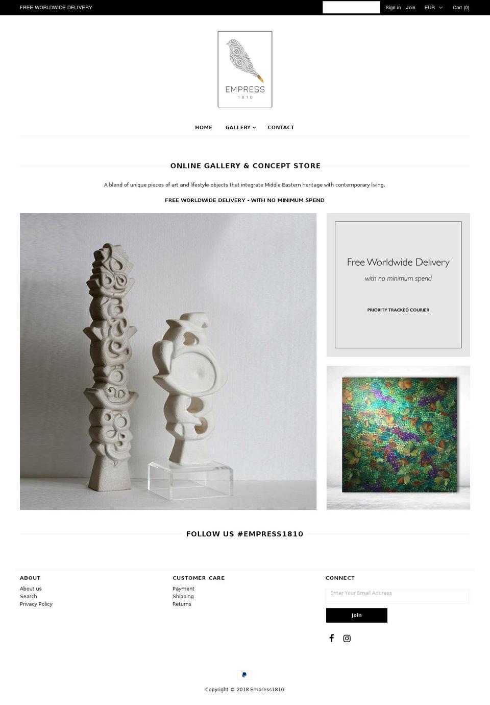 empress1810.com shopify website screenshot