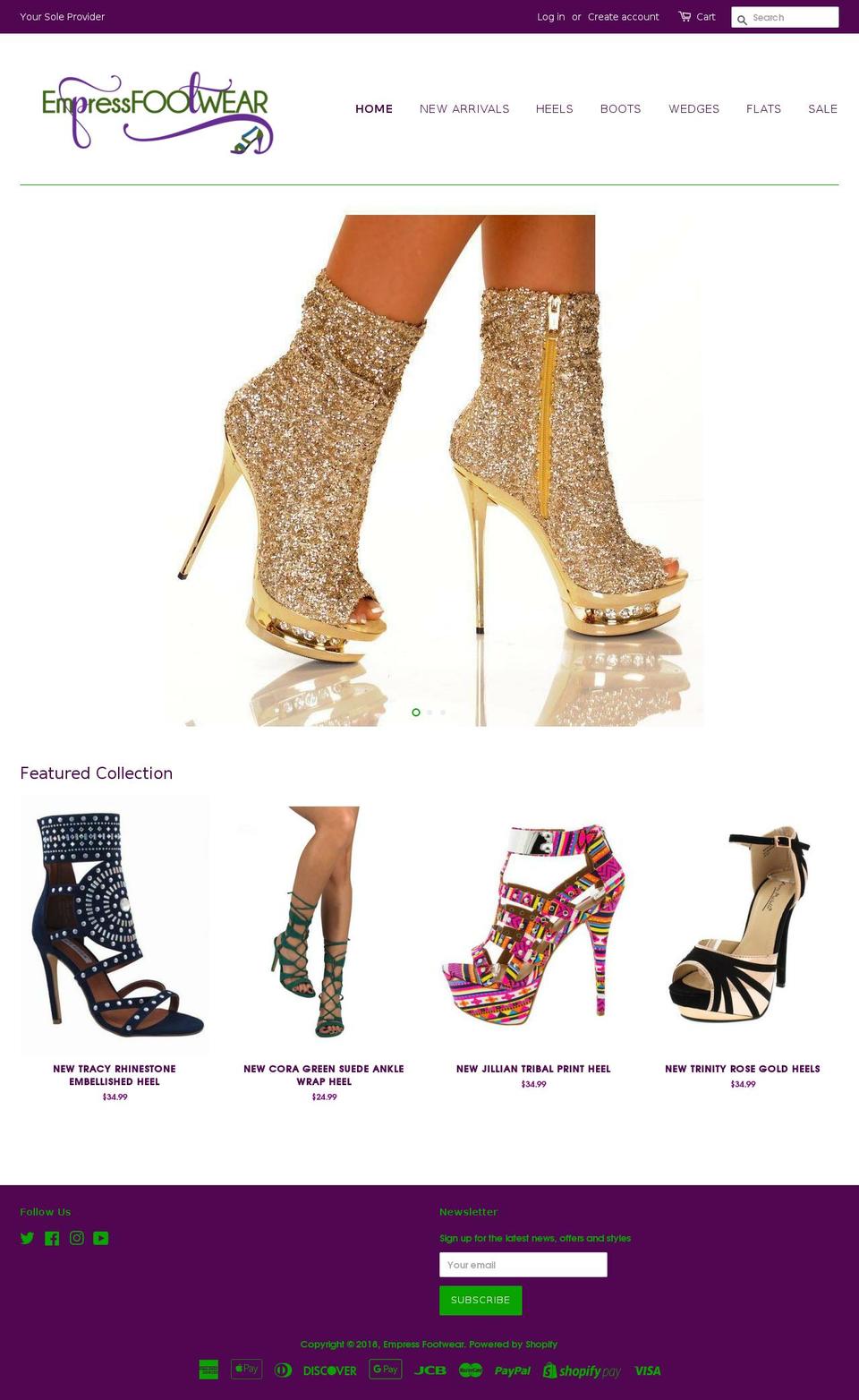 empressfootwear.com shopify website screenshot