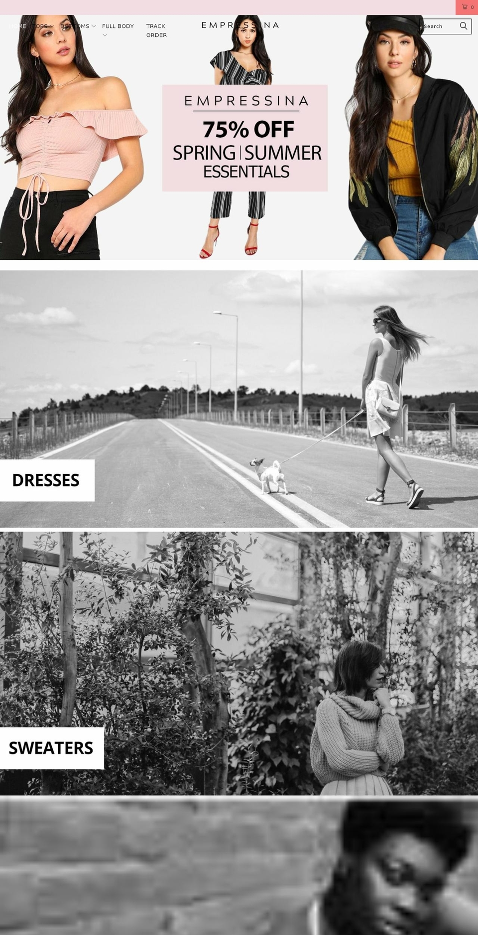 empressina.com shopify website screenshot