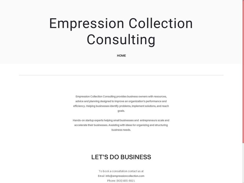 empressioncollection.com — Shopify storefront screenshot