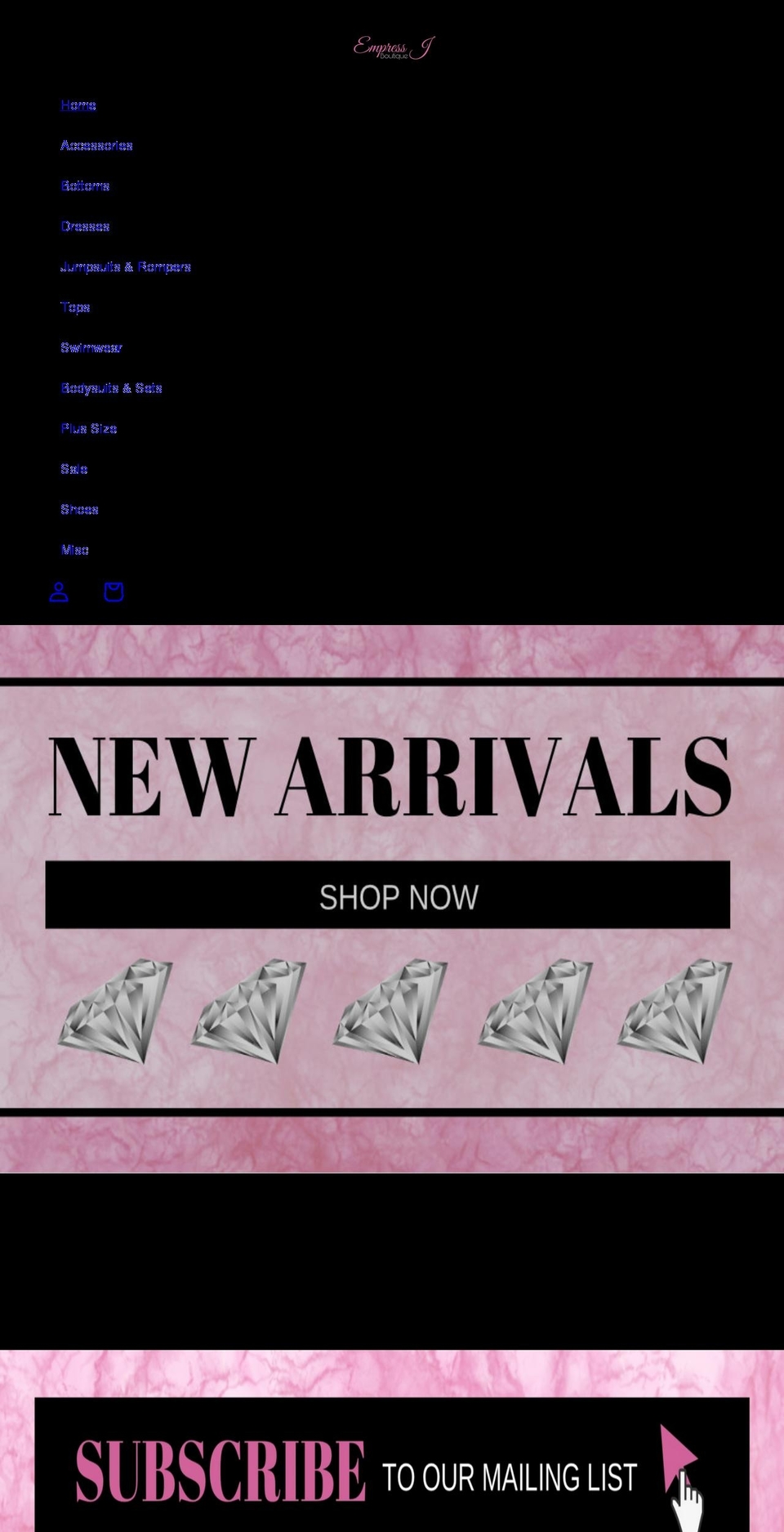 empressjboutique.com — Shopify storefront screenshot