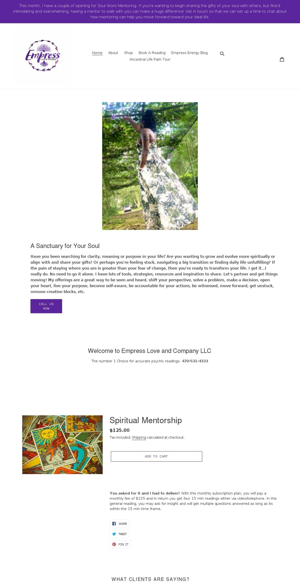empressloveandco.com shopify website screenshot