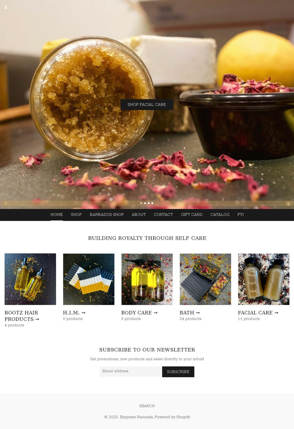 empressnaturals.com shopify website screenshot