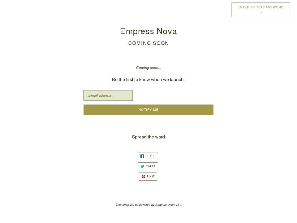 empressnova.com shopify website screenshot