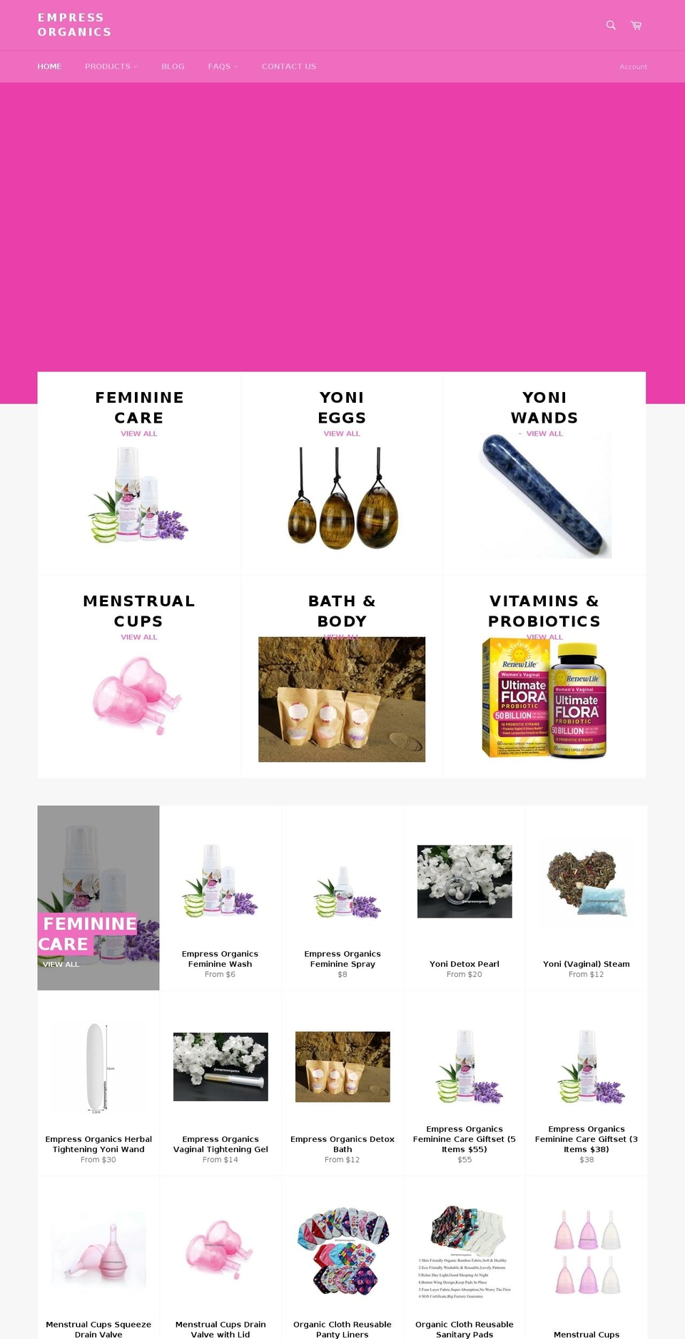 empressorganics.net shopify website screenshot