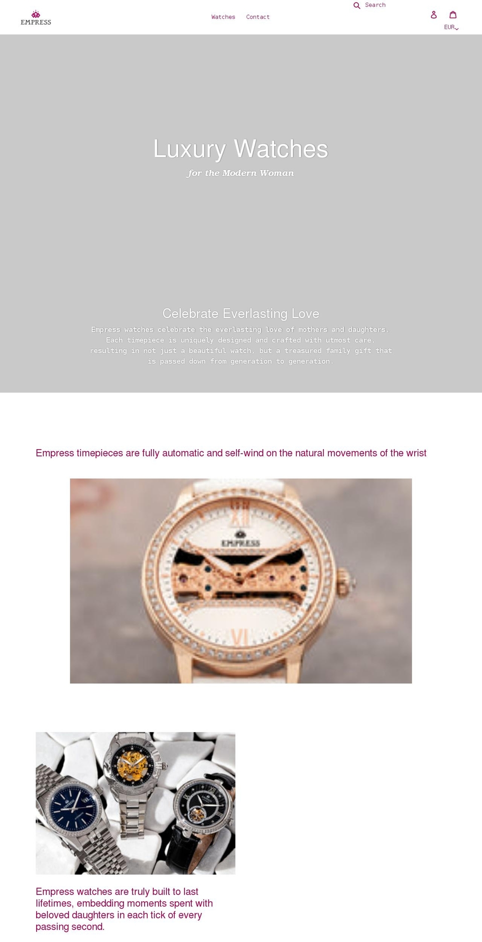 empresswatches.com shopify website screenshot