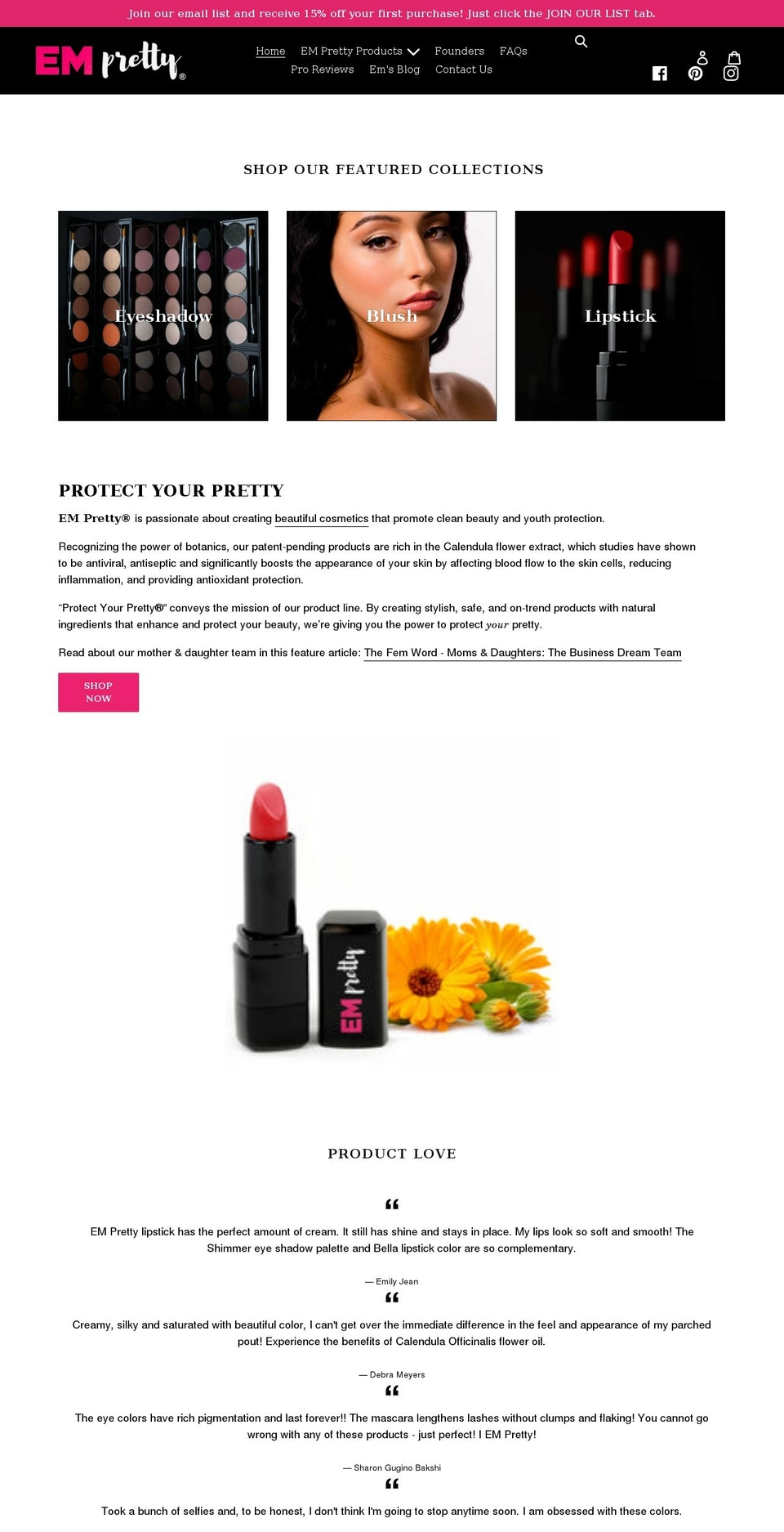 empretty.com shopify website screenshot