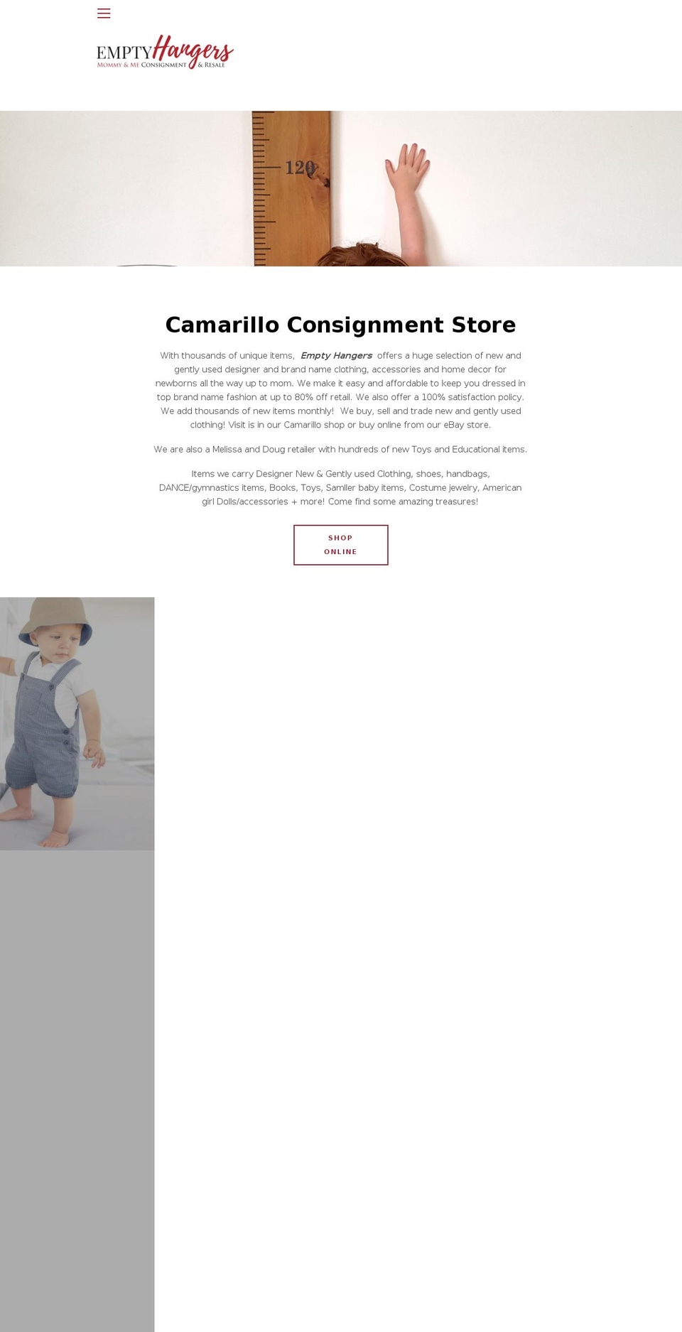 emptyhangers.net shopify website screenshot