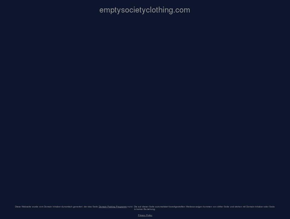 emptysocietyclothing.com — Shopify storefront screenshot