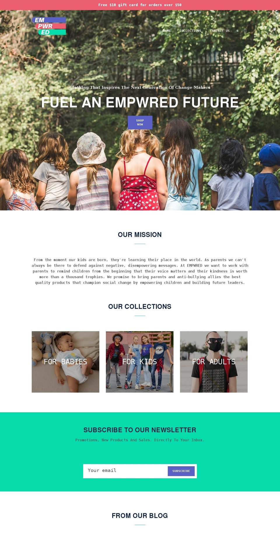 empwredkids.com shopify website screenshot