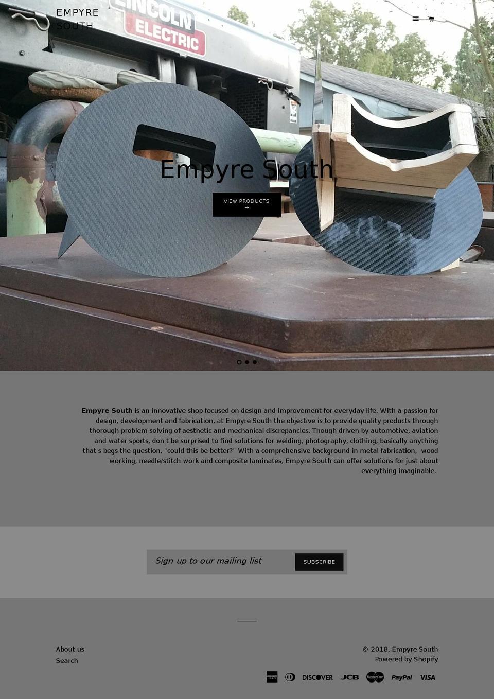 empyresouth.com shopify website screenshot