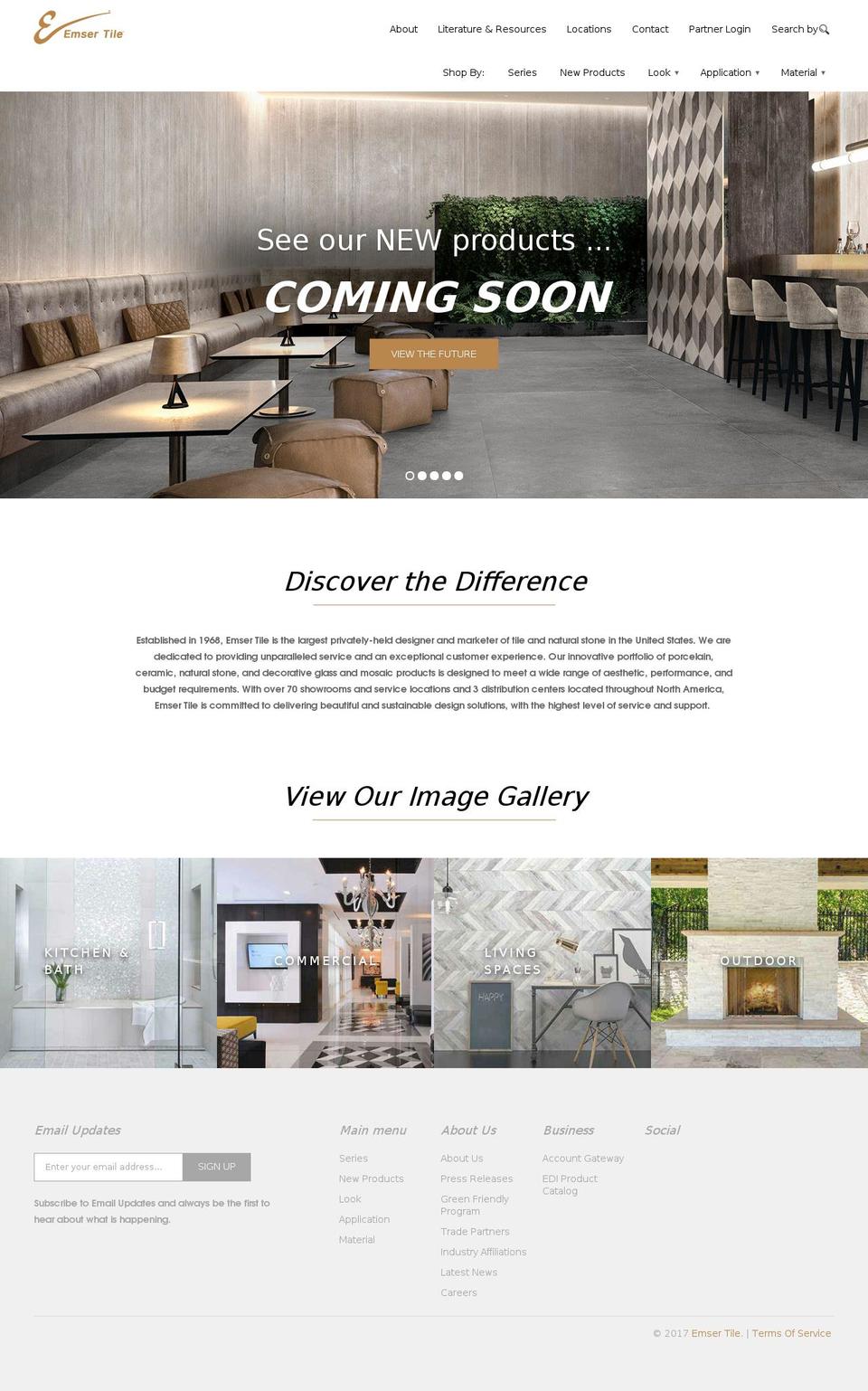 emsertile.com shopify website screenshot