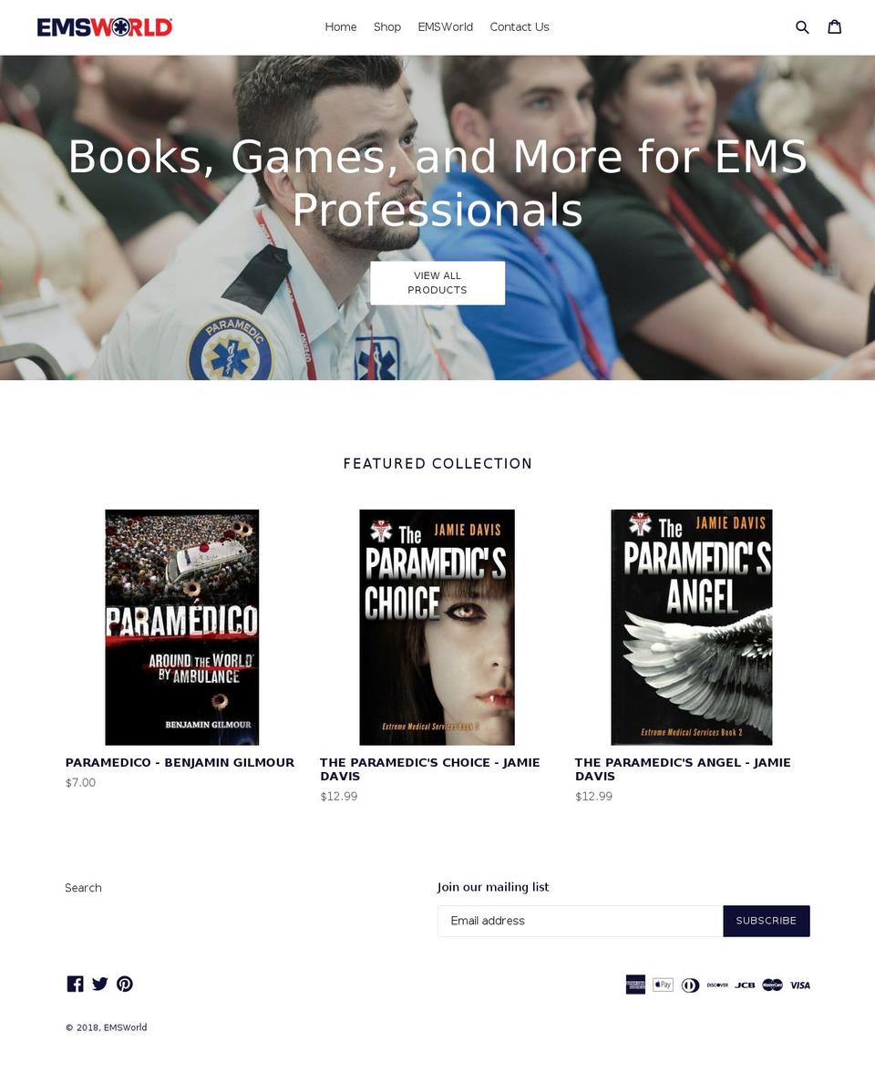 emsworldbooks.com shopify website screenshot