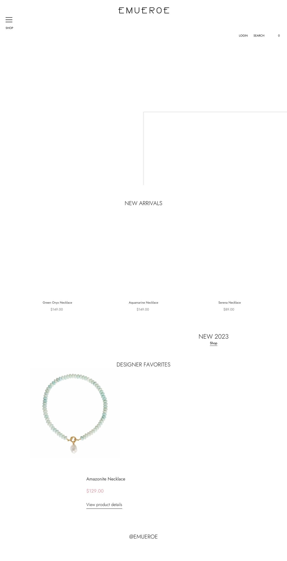 emueroe.com — Shopify storefront screenshot