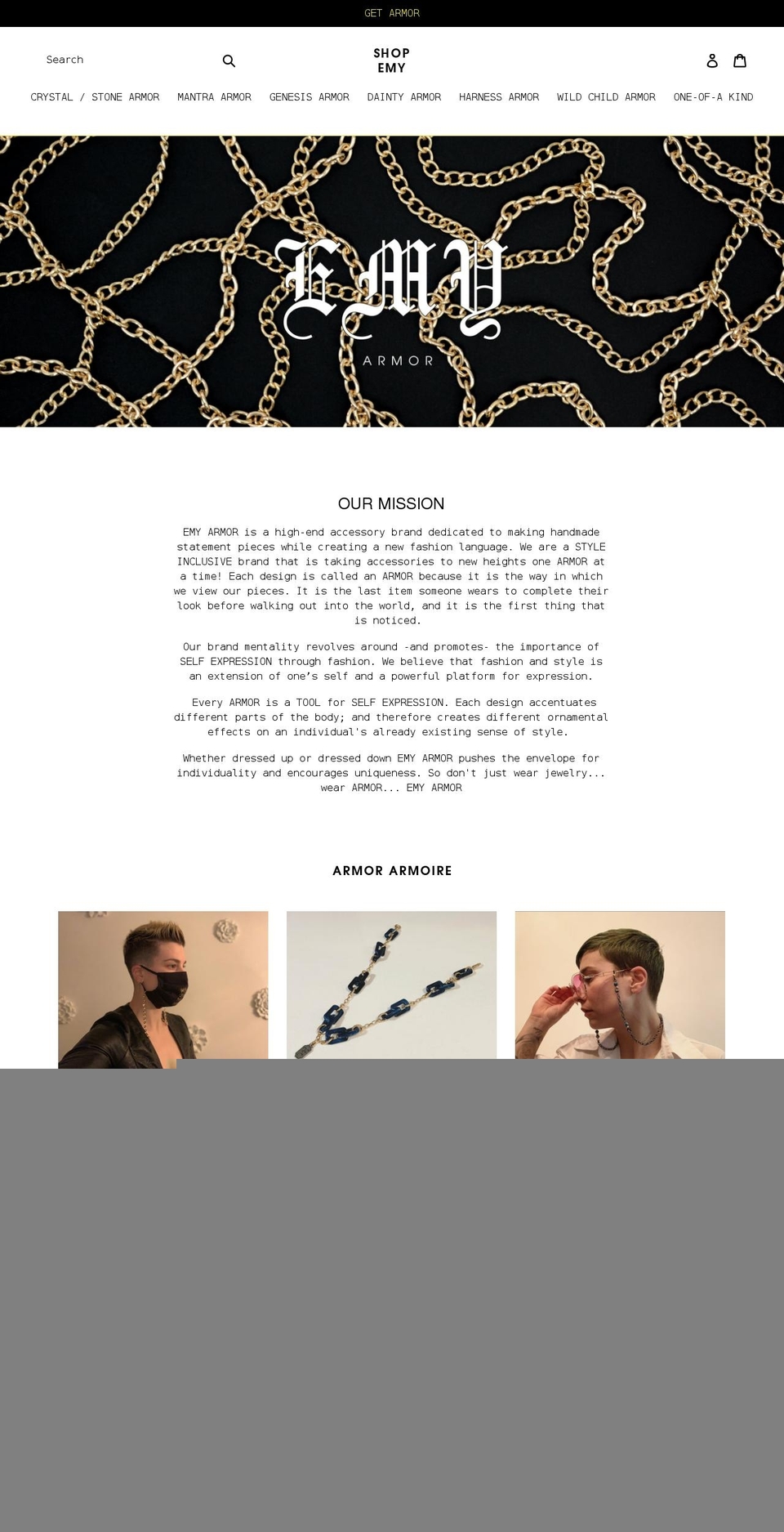 emyarmor.com shopify website screenshot