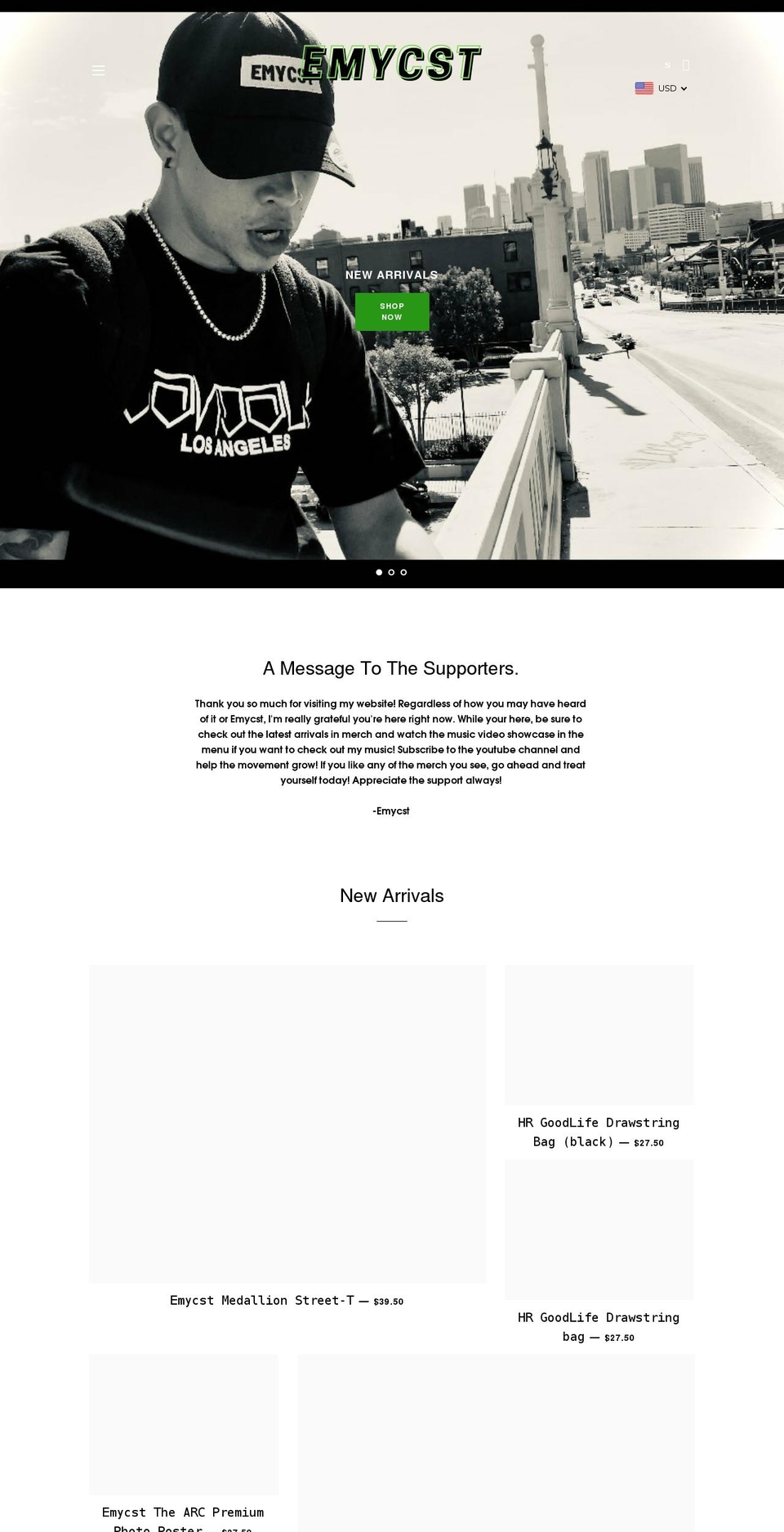 emycst.com shopify website screenshot