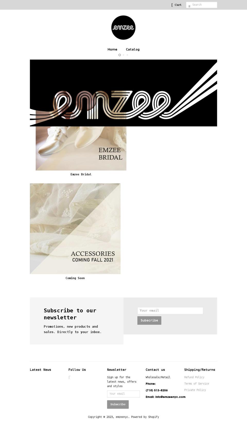 emzeenyc.com shopify website screenshot