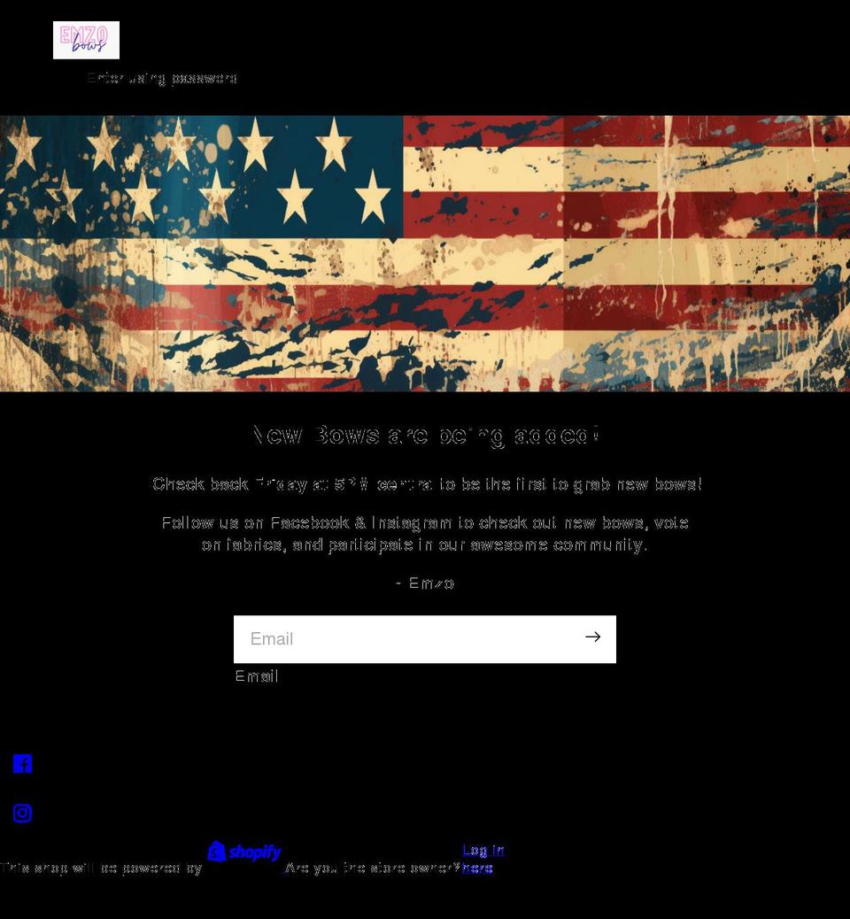 emzobows.com shopify website screenshot
