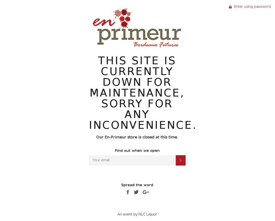 en-primeur.ca shopify website screenshot