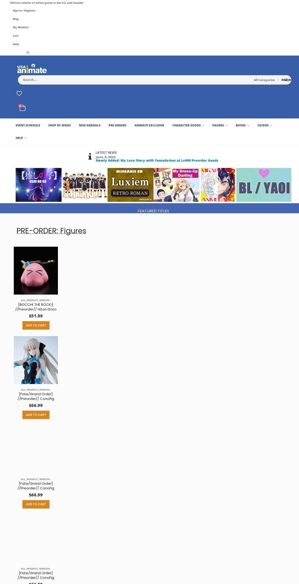 en.animate-onlineshop.jp shopify website screenshot