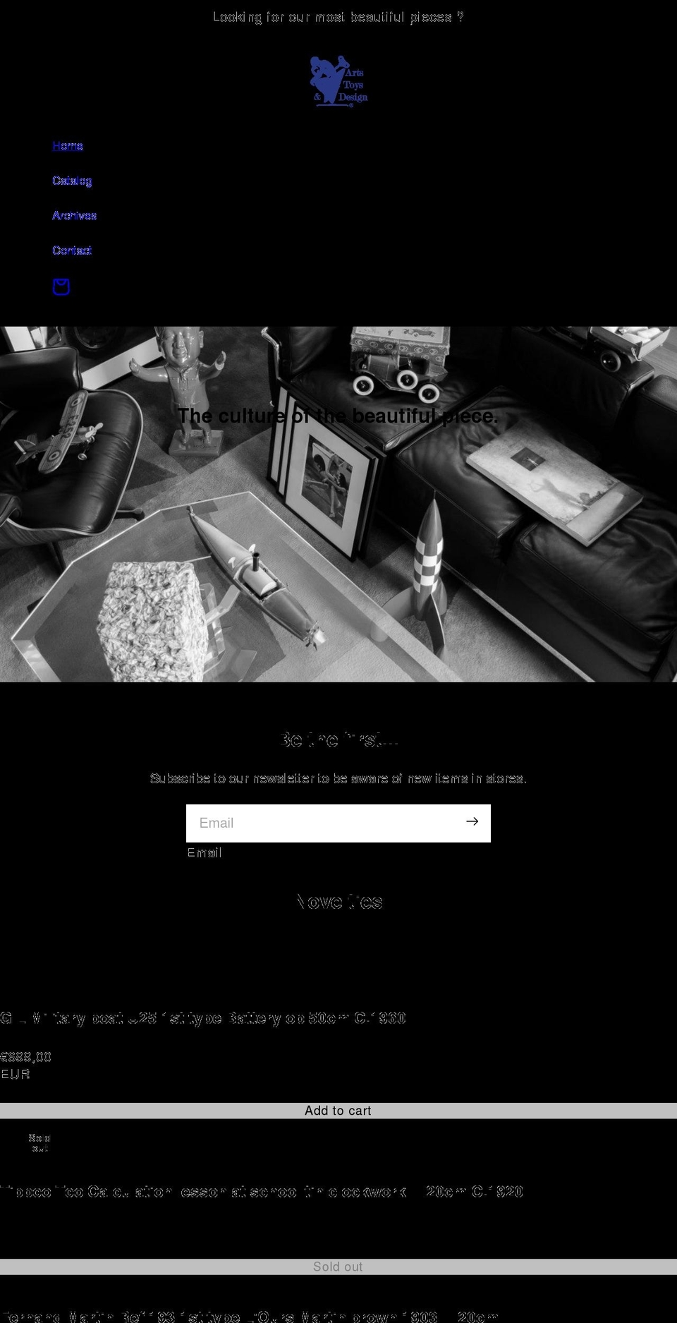 en.artstoysanddesign.com shopify website screenshot