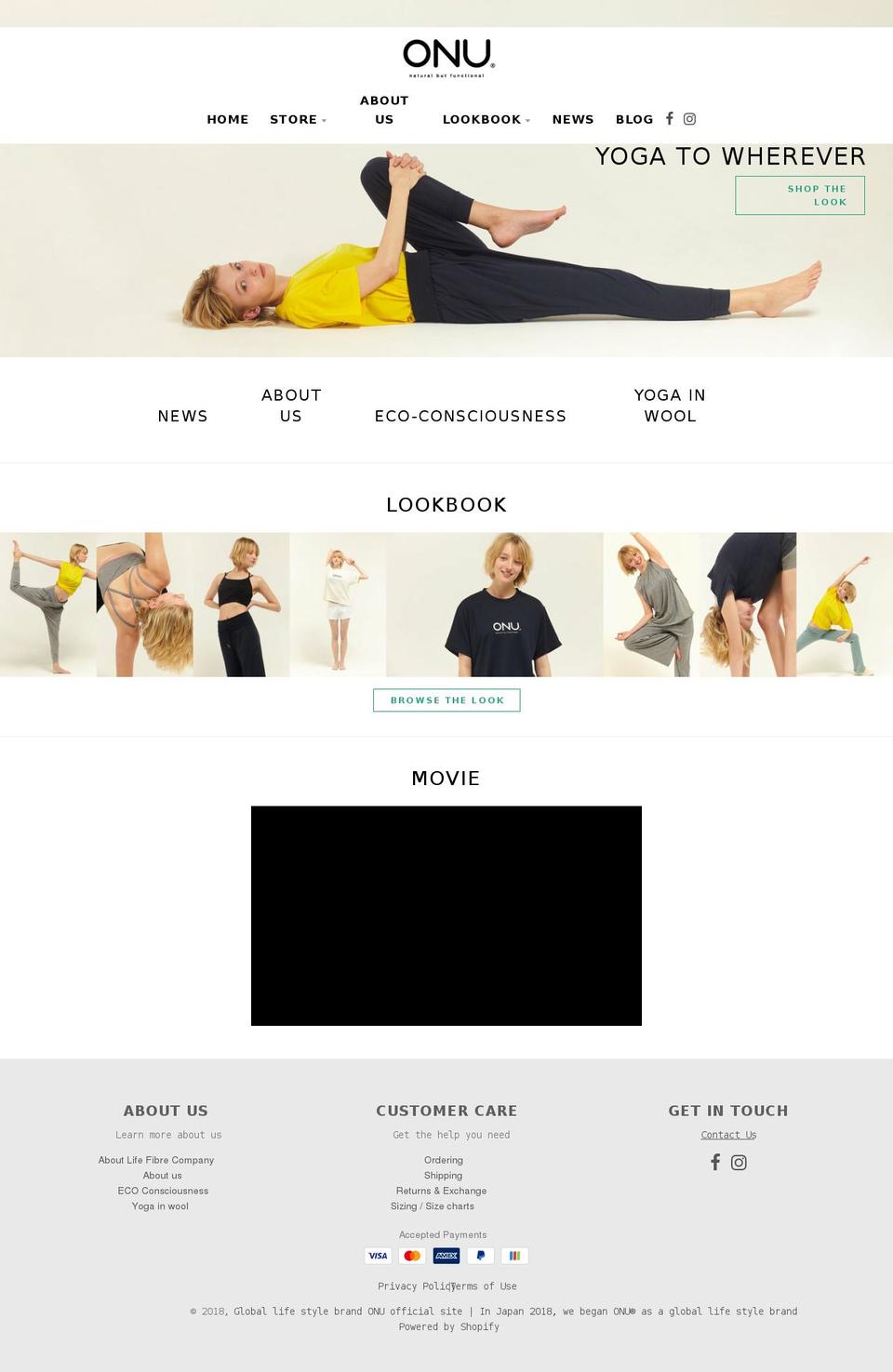 en.onuofficial.com — Shopify storefront screenshot