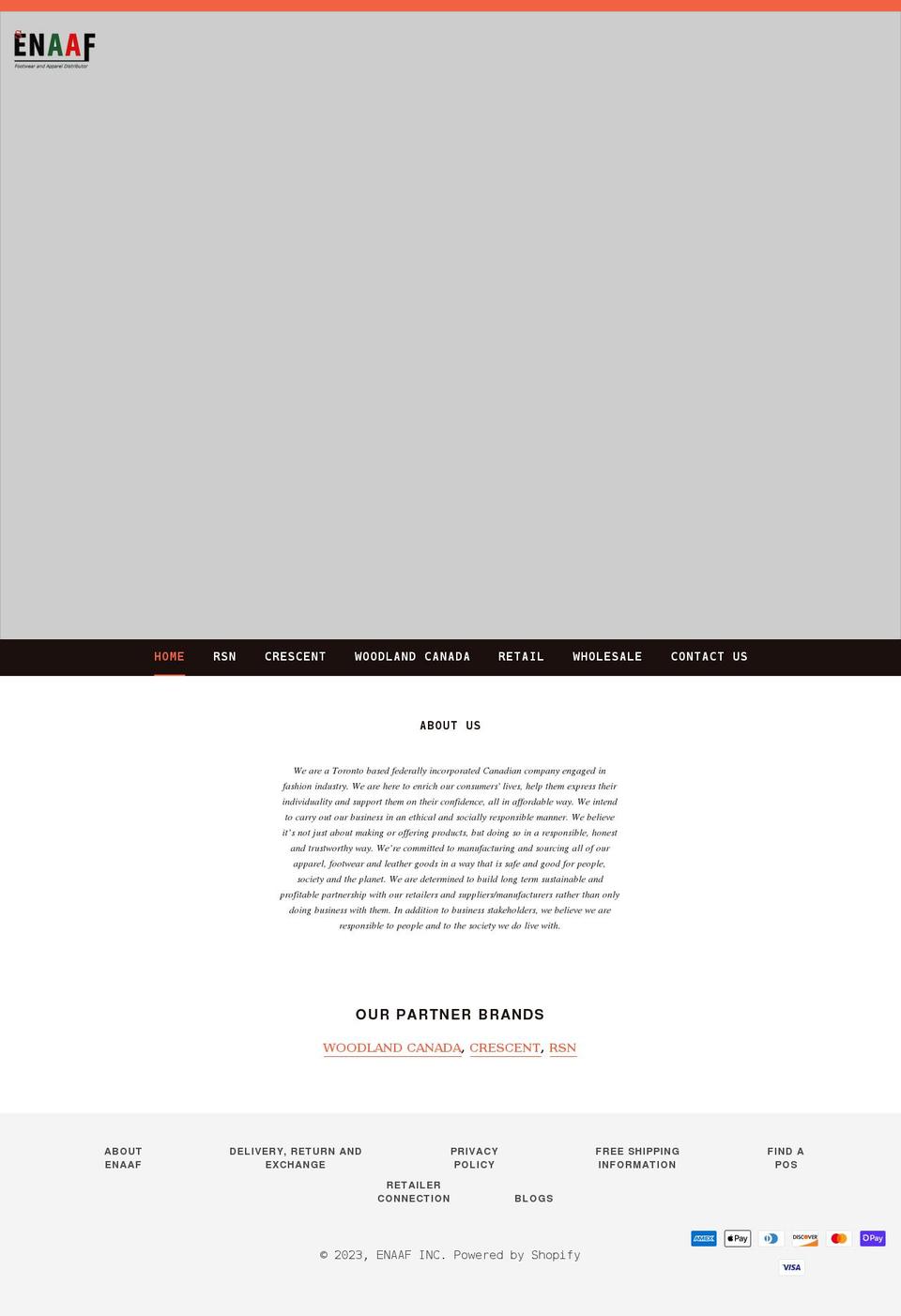 enaafinc.com shopify website screenshot