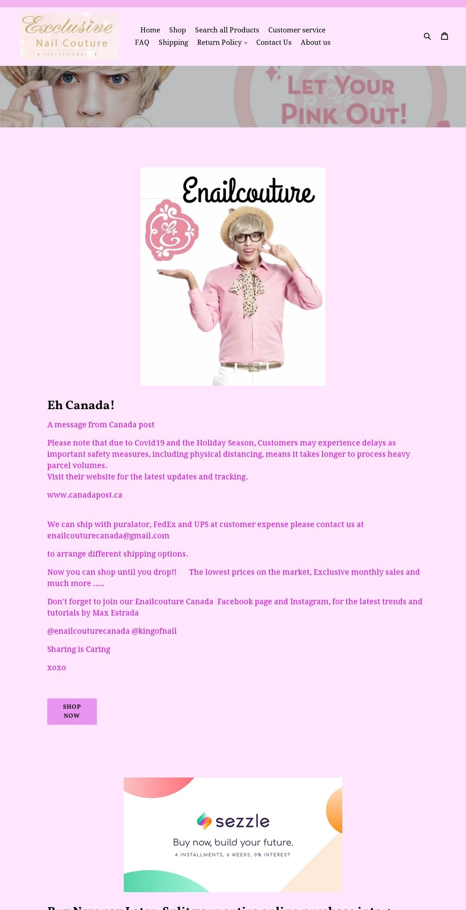 enailcouture.ca shopify website screenshot