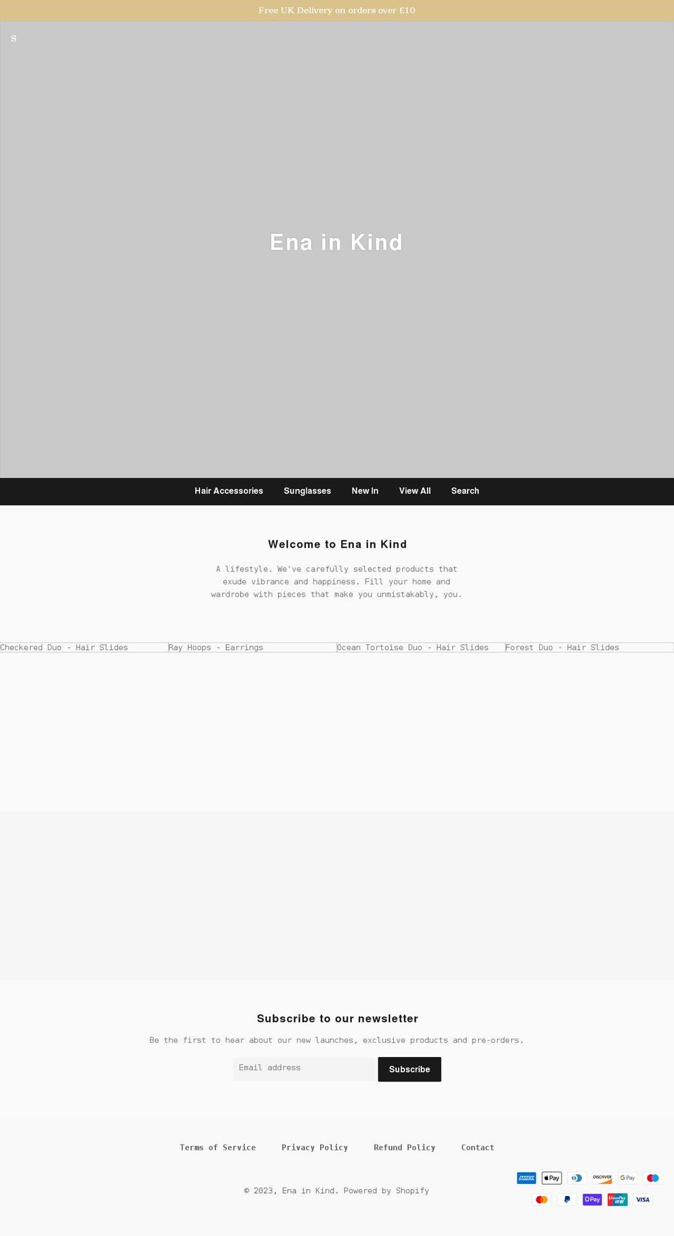 enainkind.com shopify website screenshot