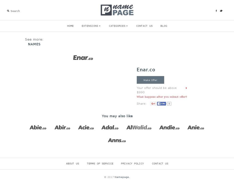 enar.co shopify website screenshot