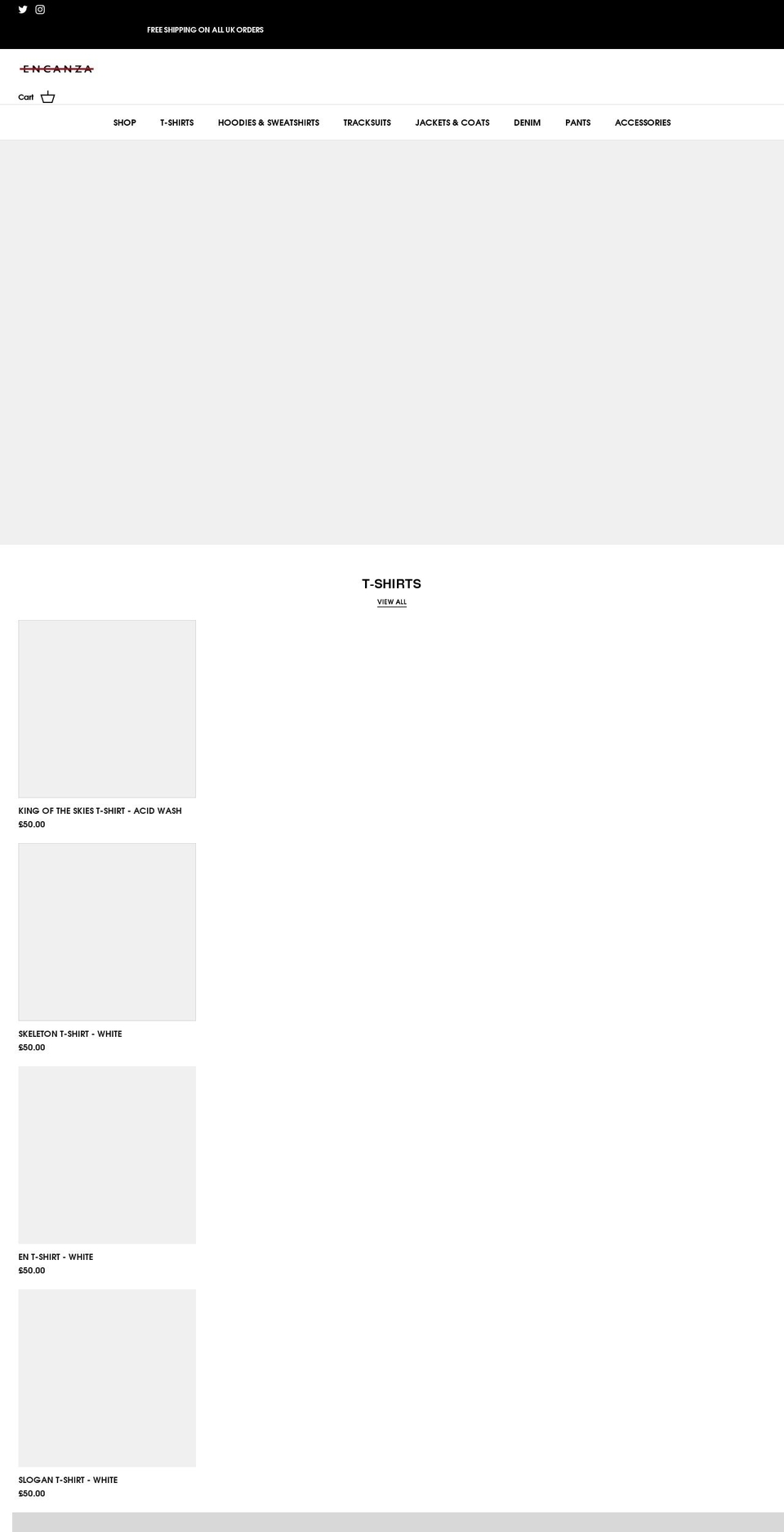 encanza.com shopify website screenshot