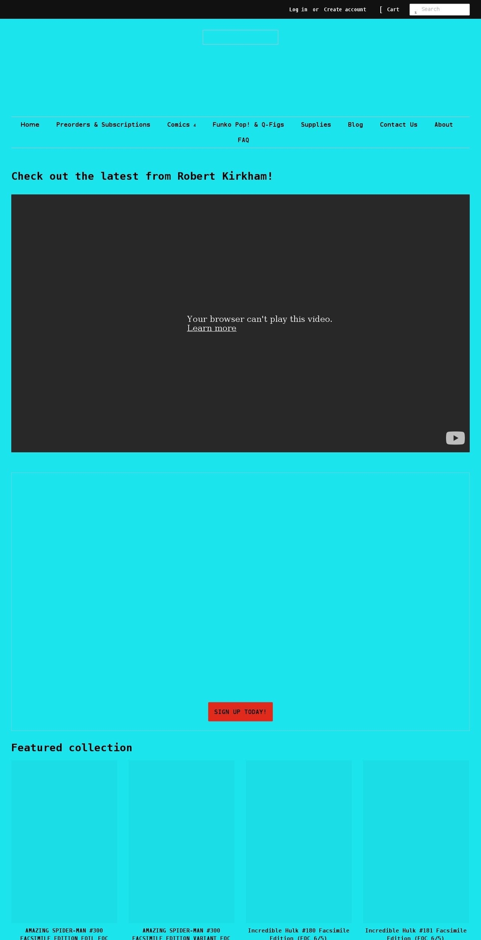 encasedcomics.com shopify website screenshot