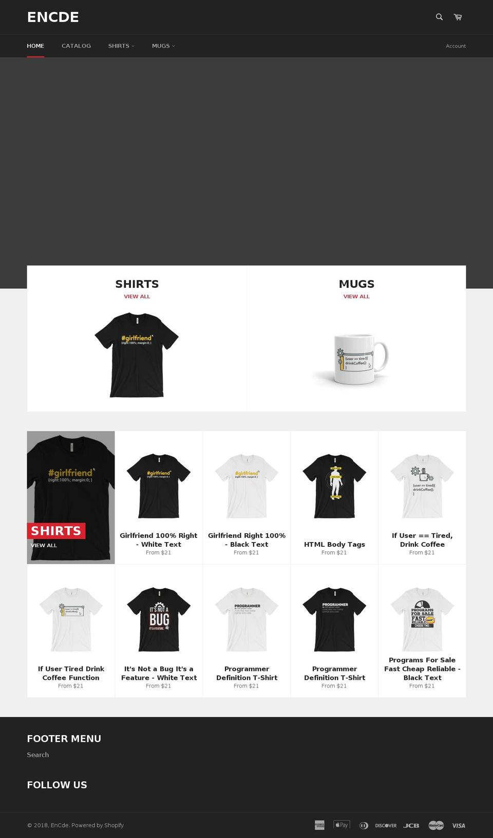 encde.com — Shopify storefront screenshot