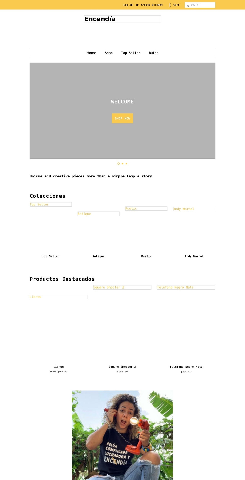 encendiaa.com shopify website screenshot
