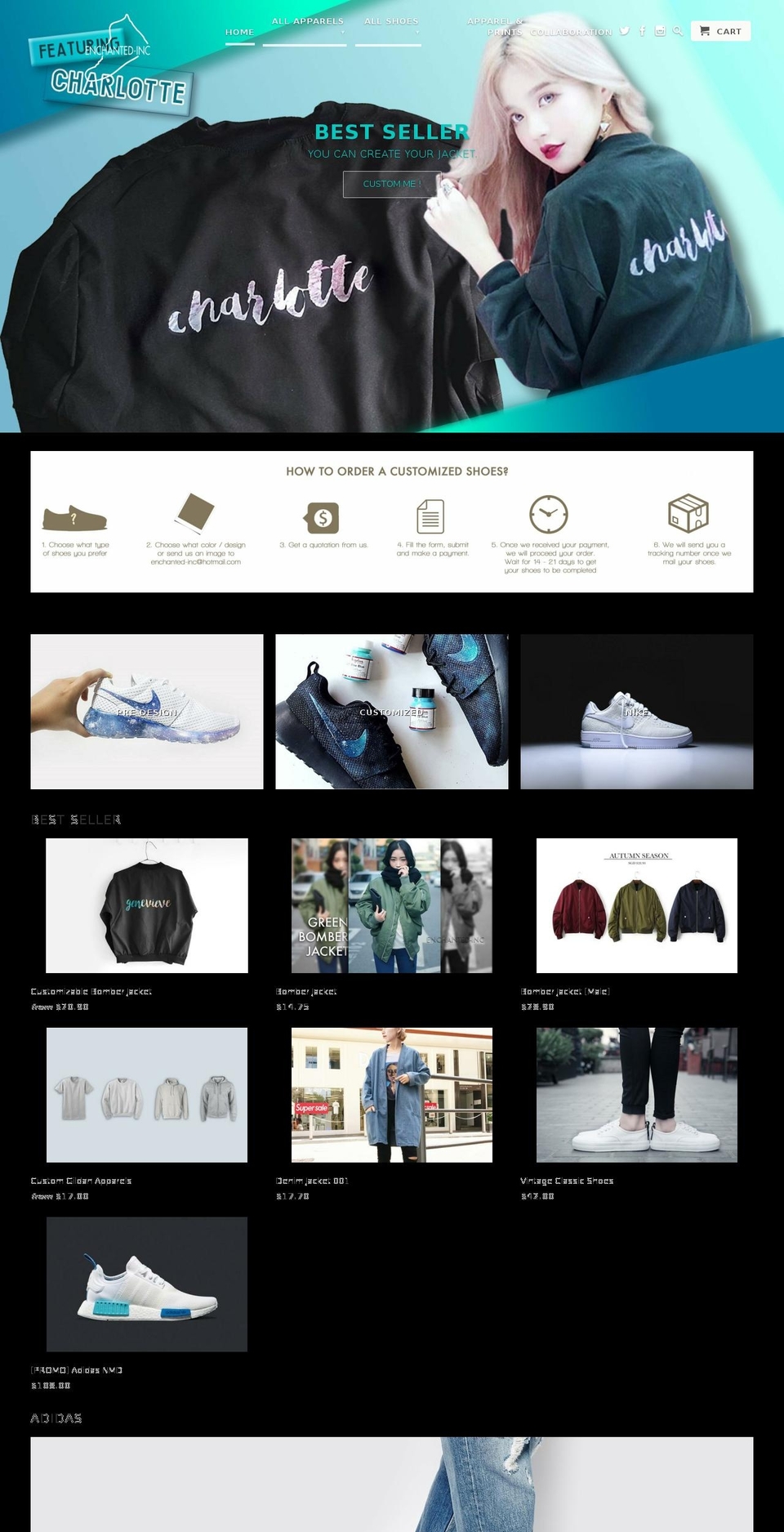 enchanted-inc.net shopify website screenshot