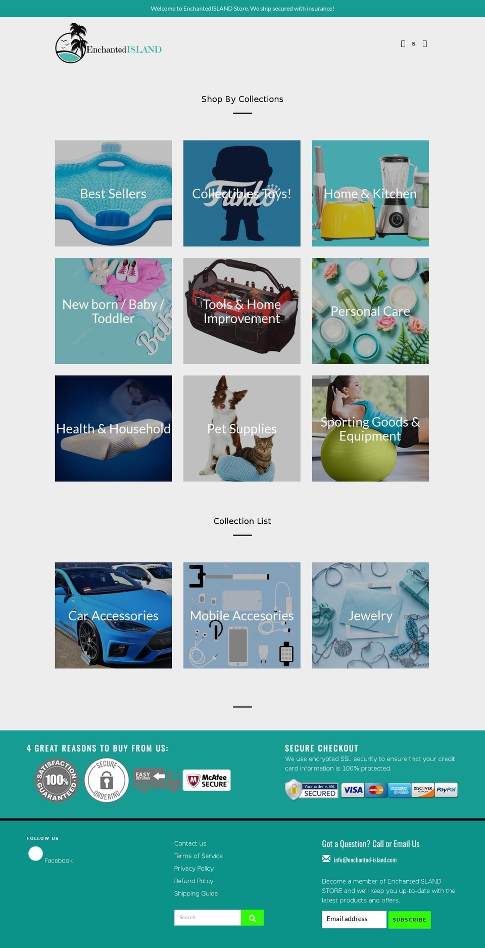 enchanted-island.com shopify website screenshot