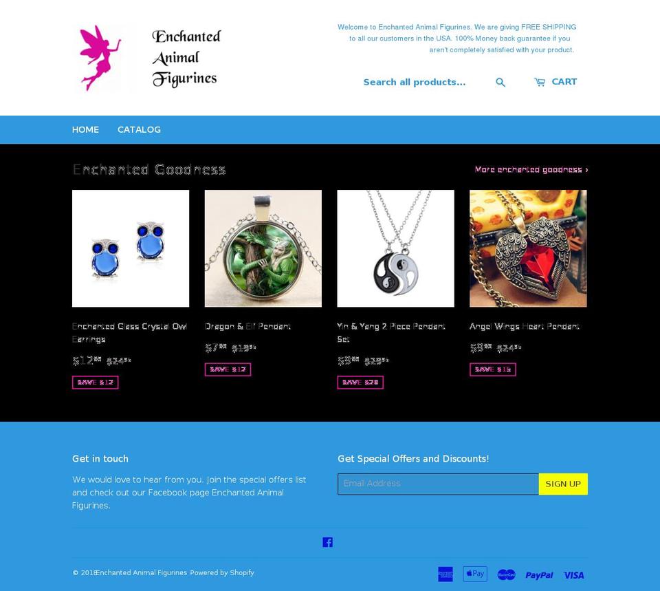 enchantedanimalfigurines.com — Shopify storefront screenshot