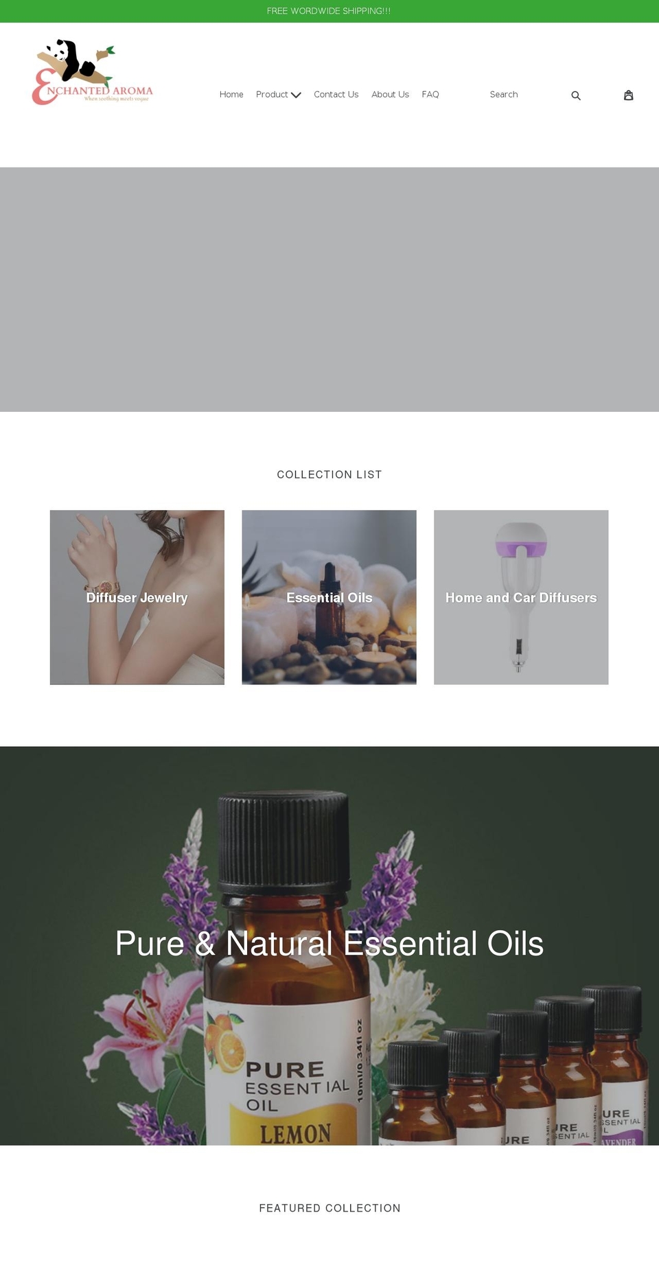 enchantedaroma.com shopify website screenshot