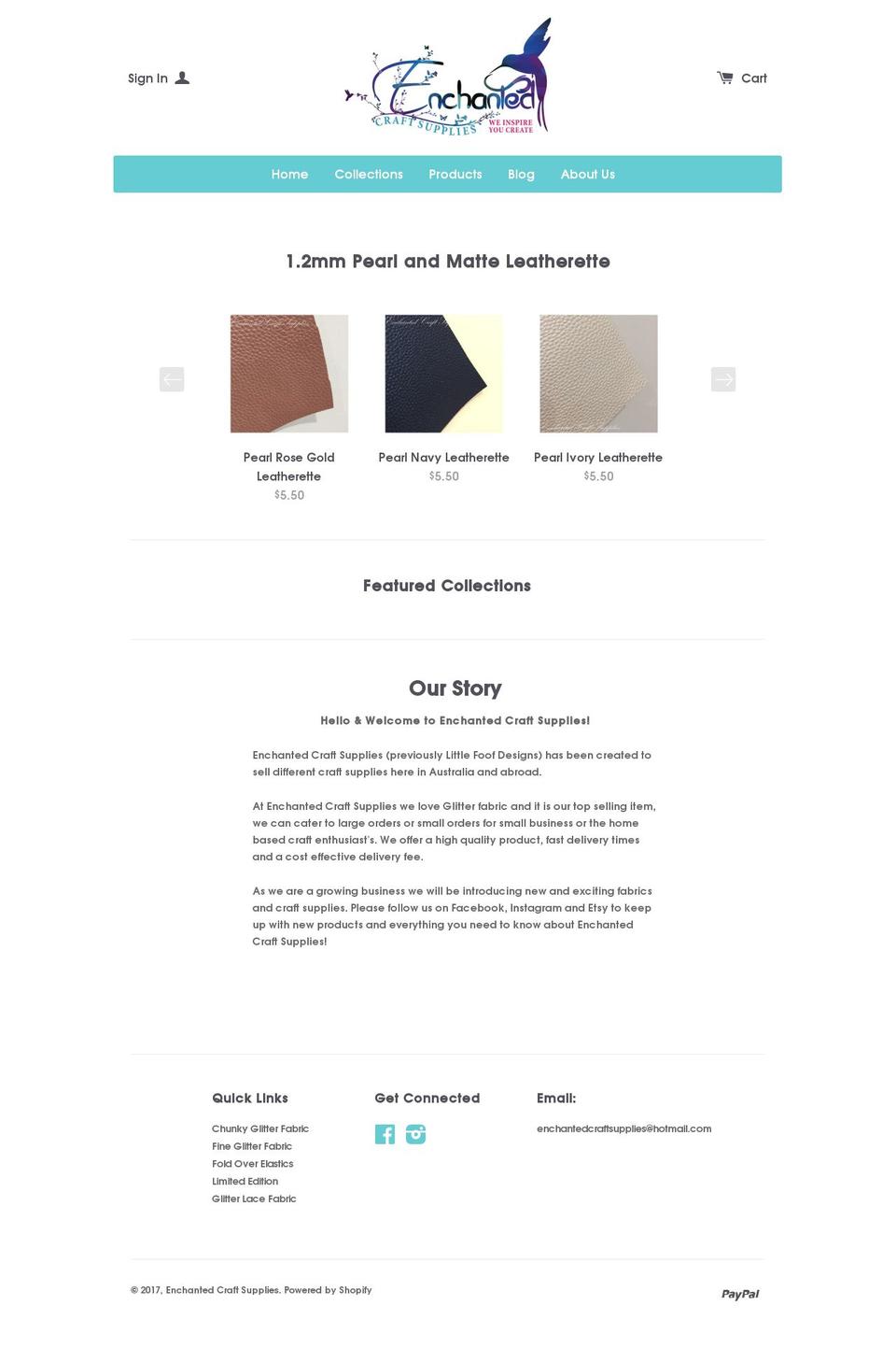 enchantedcraftsupplies.com shopify website screenshot