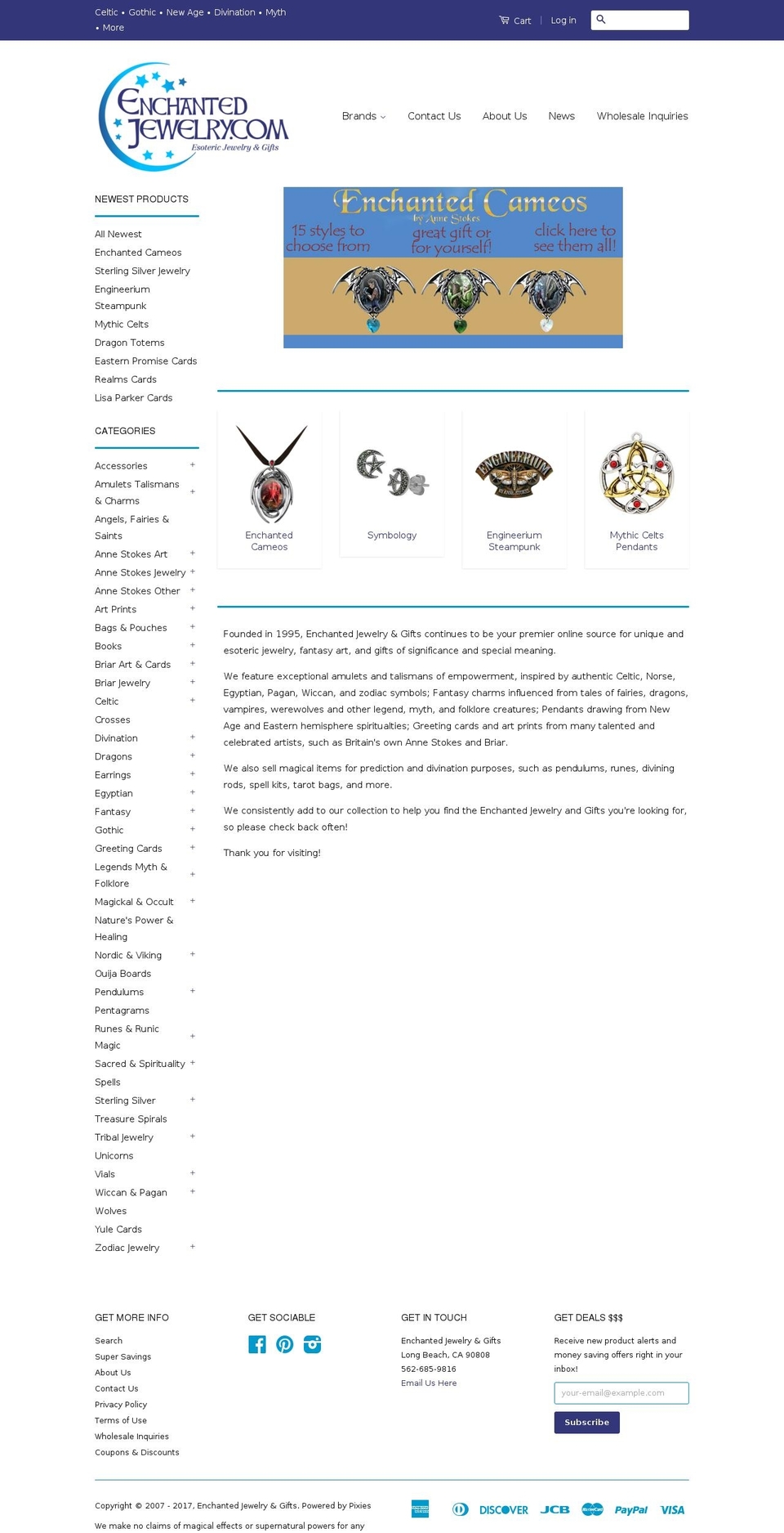 classic Shopify theme site example enchantedjewelry.com