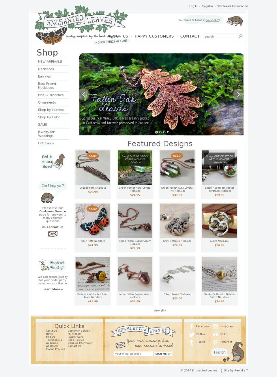 enchantedleaves.com shopify website screenshot