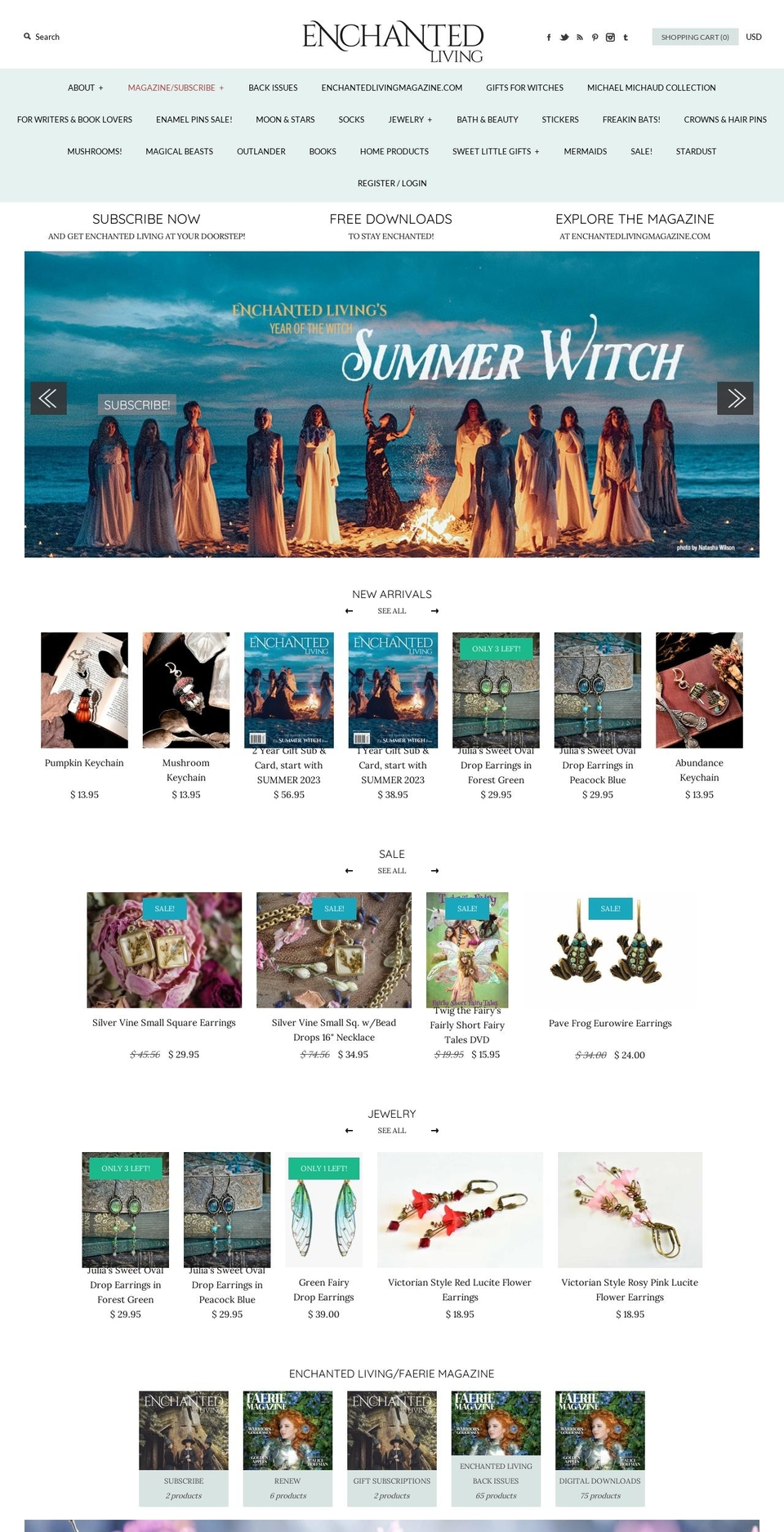 enchantedlivingmag.com shopify website screenshot