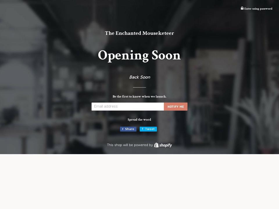 enchantedmouseketeer.com — Shopify storefront screenshot