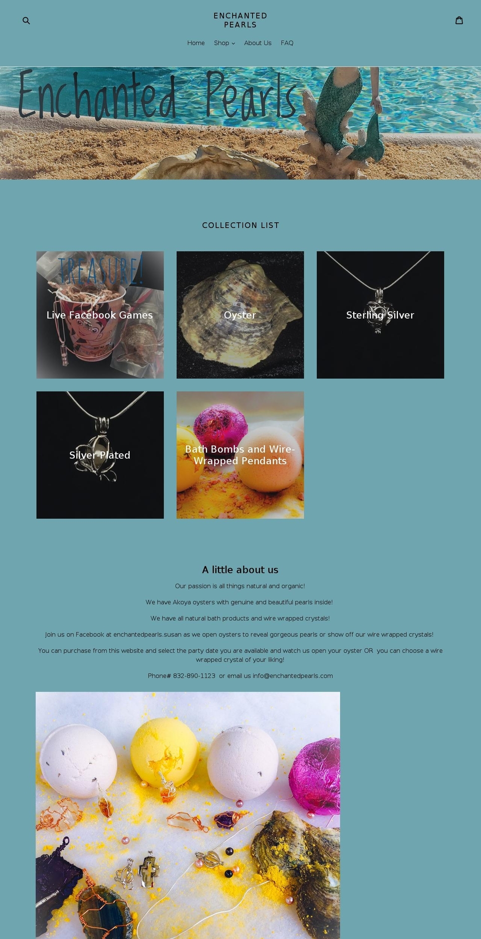 enchantedpearls.com shopify website screenshot