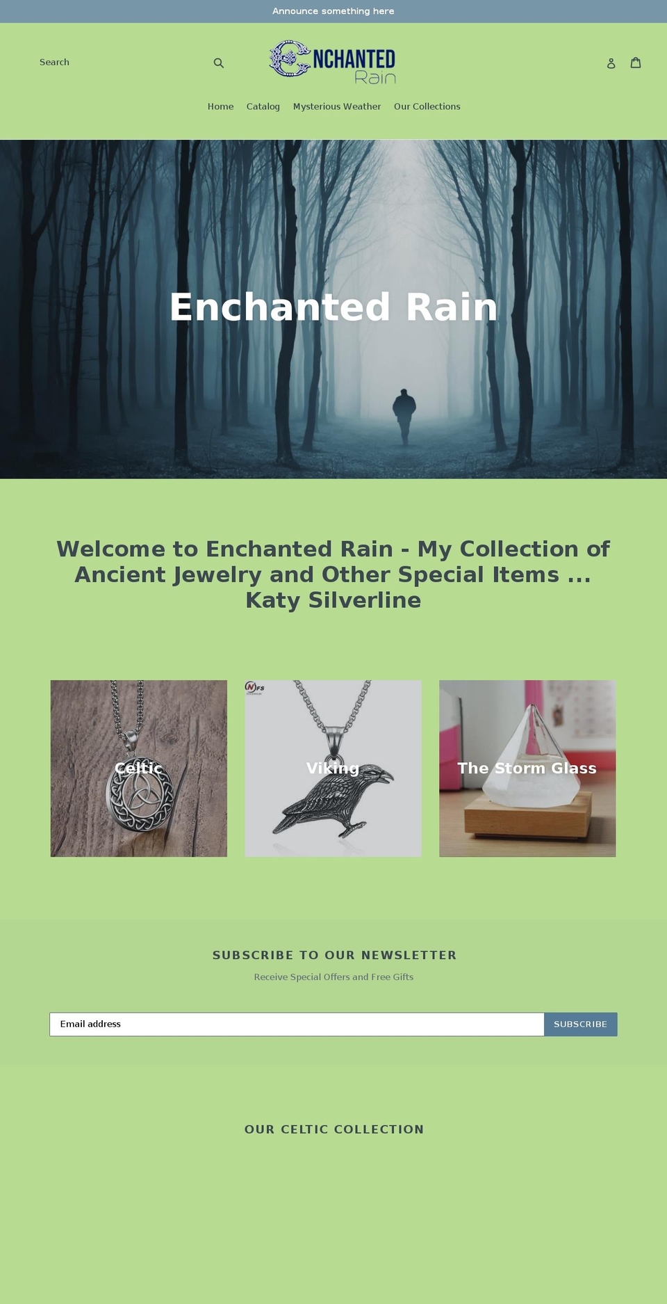 enchantedrain.com — Shopify storefront screenshot