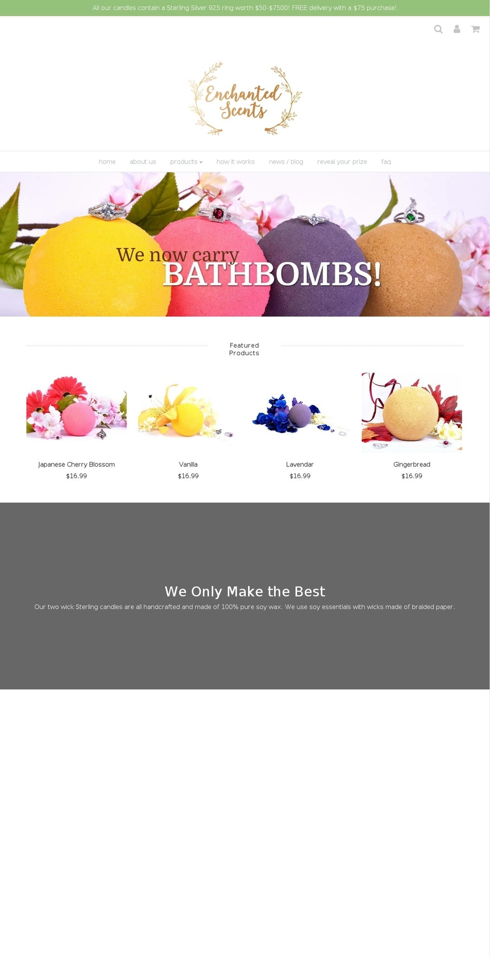 enchantedscents.com — Shopify storefront screenshot
